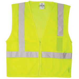 Vest Class 2  Lime w/ Zippered Closure