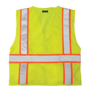 Class 2 Solid Front with Mesh Back Vest - Lime