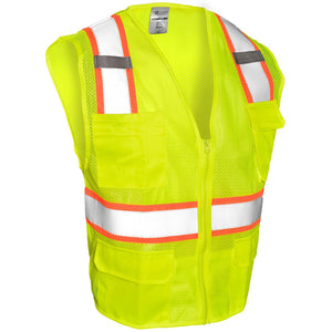 Class 2 All Mesh Contrast Vest - Lime