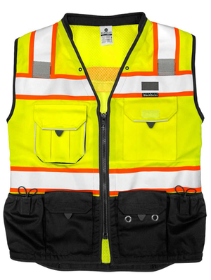 Premium Black Series Surveyors Vest  Lime