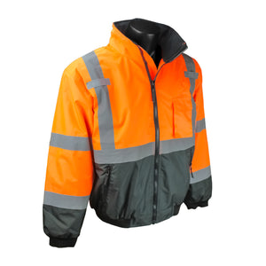 Class 3 Two-in-One High Visibility Bomber Safety Jacket - Hi-Viz Orange