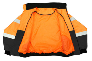 Class 3 Two-in-One High Visibility Bomber Safety Jacket - Hi-Viz Orange