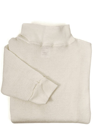 White Nomex Waffle Long Underwear - Mock Turtleneck Top