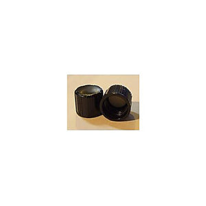 Blk Phenolic Screw Cap, 13mm Long Skirted - With Liner