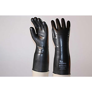 Butyl Chemical Resistant Rubber Gloves, 14 mil, Smooth Finish