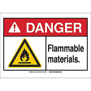 DANGER Flammable Materials. Sign