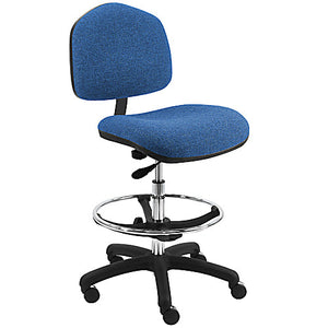 BenchPro Fabric Wide Chair With 18” Adjustable Footring and Nylon Base