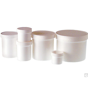 White Polypropylene Jar with White Polypropylene Unlined Caps