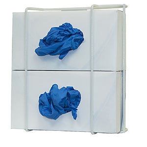 Glove Box Dispenser - Double - White Coated-Wire