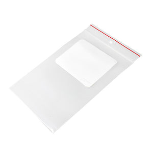 4 Mil Plain Premium Red Line™ Reclosable Zipper Bags with WHITE BLOCK & HANG HOLE