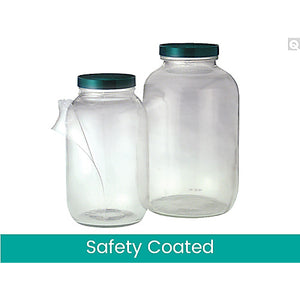 Safety Coated Clear Standard Wide Mouths with Polypropylene Unlined Caps