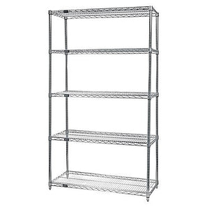 Wire 5-Shelf 54”H Starter Kit, Stainless