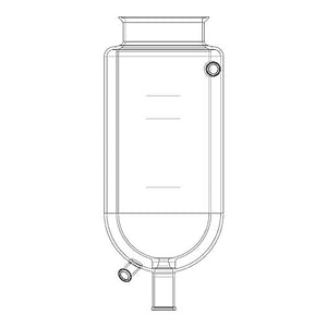 Jacketed Cylindrical Flask w/Beaded Pipe Inlet and Outlet