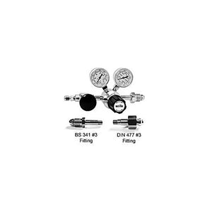 Single-Stage Ultra-High Purity Chrome-Plated Brass Gas Regulators with International Fittings