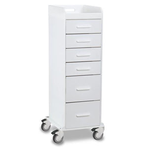 Polyethylene Tall 6 Drawer Locking Carts