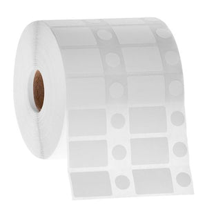 Deep-Freeze TT-Tag™ - Rectangle+Circle Labels for Barcode and Thermal-Transfer Printers, 1.125" x 0.75" + 0.437"